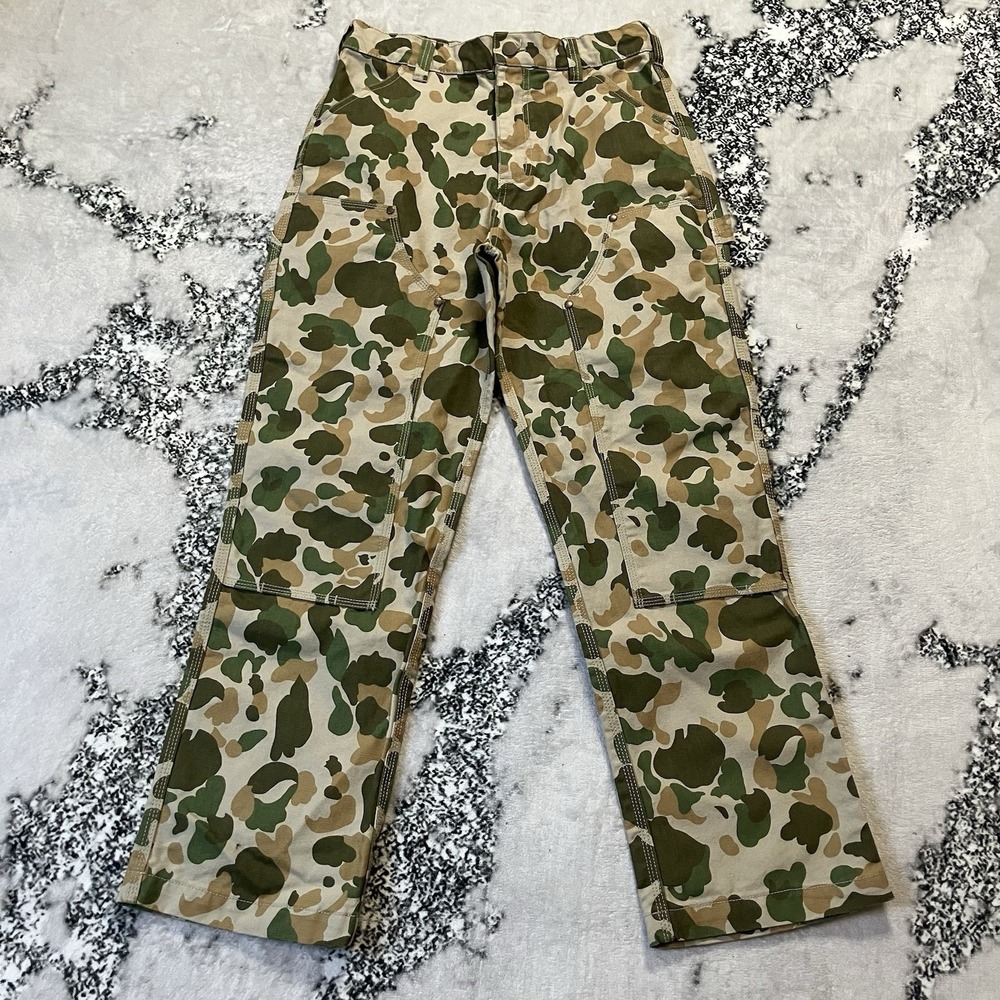Foot Locker Pants Womens Size Small Double‎ Knee Relaxed Fit Camo Multicolor